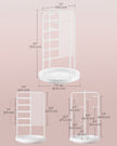Rotating Jewellery Stand – Metal – Cloud White – 4 Independent Sections with Bottom Tray