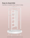 Rotating Jewellery Stand – Metal – Cloud White – 4 Independent Sections with Bottom Tray