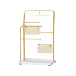 Jewellery Stand – Metal – Metallic Gold – 6 Hanging Rods and Earring Boards