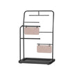Jewellery Stand – Metal – Ink Black – 6 Hanging Rods and 2 Earring Boards