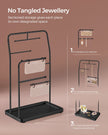Jewellery Stand – Metal – Ink Black – 6 Hanging Rods and 2 Earring Boards