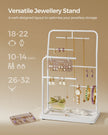 Jewellery Stand – Metal – Cloud White – 6 Hanging Rods and 2 Earring Boards