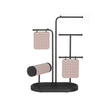 Jewellery Stand – Metal – Ink Black – 4 Hanging Rods with Earring Boards