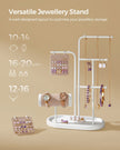 Jewellery Stand – Metal – Cloud White – 4 Hanging Rods and 2 Earring Boards
