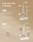 Jewellery Stand – Metal – Cloud White – 4 Hanging Rods and 2 Earring Boards