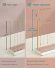 Jewellery Organiser – Metal Frame and Velvet – Matte White – Adjustable Height Necklace Holder