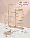 Jewellery Organiser – Metal Frame and Velvet – Matte White – Adjustable Height Necklace Holder