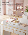 Jewellery Display Stand – Velvet – Cloud White and Camel Brown – Three Tiers with Removable Holder