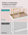 Jewellery Stand – Metal – Pale Gold – Velvet Tray with Earring and Necklace Holder
