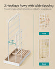 Jewellery Organiser – Metal Frame – Matte White – Velvet Tray with Earring and Bracelet Holders