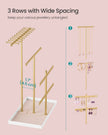Jewellery Stand – Metal – Pale Gold – Velvet Tray and Organiser for Necklaces, Bracelets, and Earrings