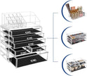 Stackable Makeup Organiser – Clear Acrylic – Large – 6 Drawer Design