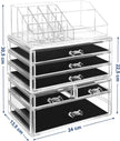 Stackable Makeup Organiser – Clear Acrylic – Large – 6 Drawer Design