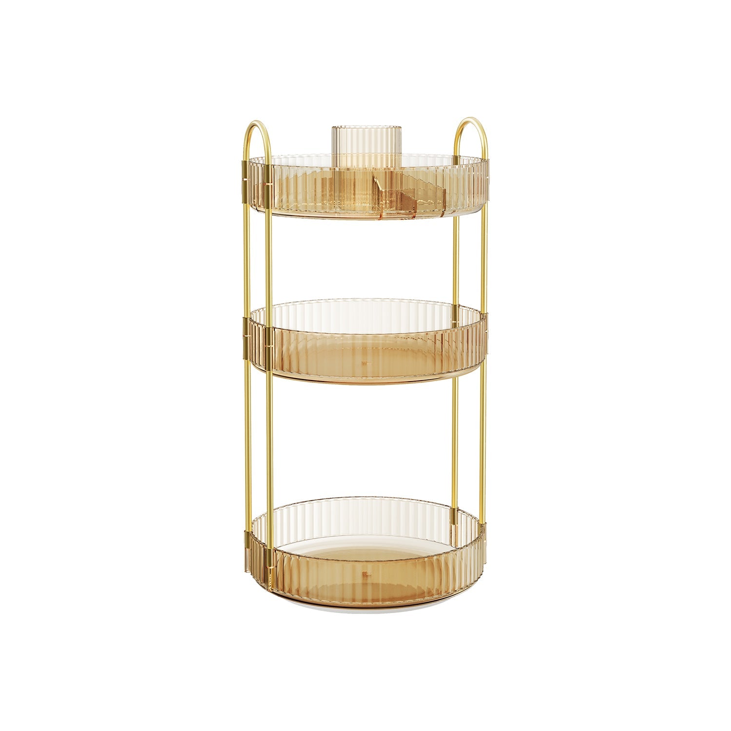 Rotating Makeup Organiser – Plastic – Round – Customisable 3-Tier Design