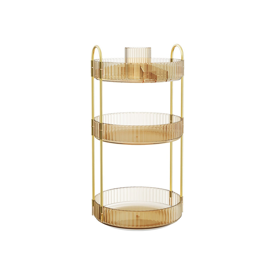 Rotating Makeup Organiser – Plastic – Round – Customisable 3-Tier Design