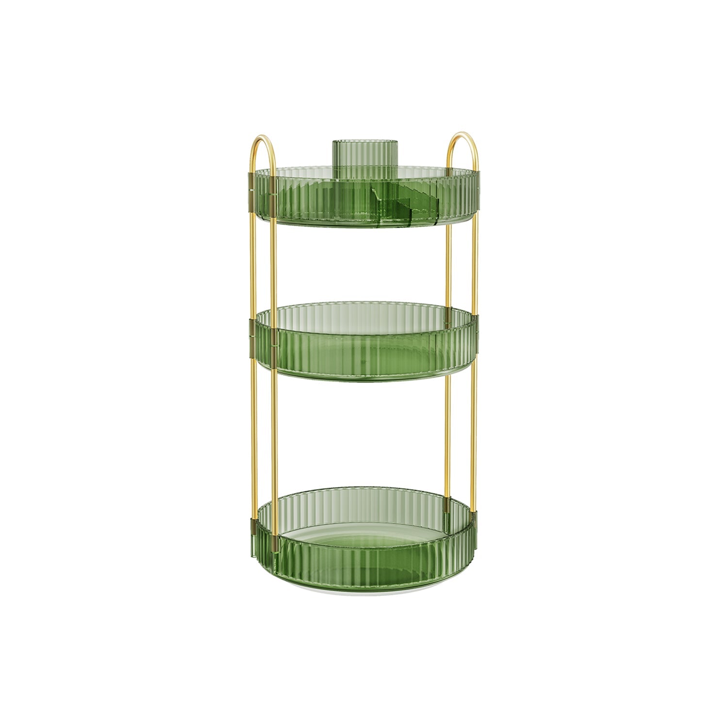 3-Tier Rotating Makeup Organiser – Plastic – Pale Green – Customisable Design