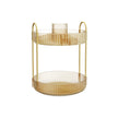 Rotating Makeup Organiser – Metal – Champagne Gold – Customisable 2-Tier Design