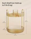 Rotating Makeup Organiser – Metal – Champagne Gold – Customisable 2-Tier Design