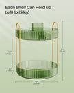 Rotating Makeup Organiser – Plastic – Pale Green – Customisable 2-Tier Design