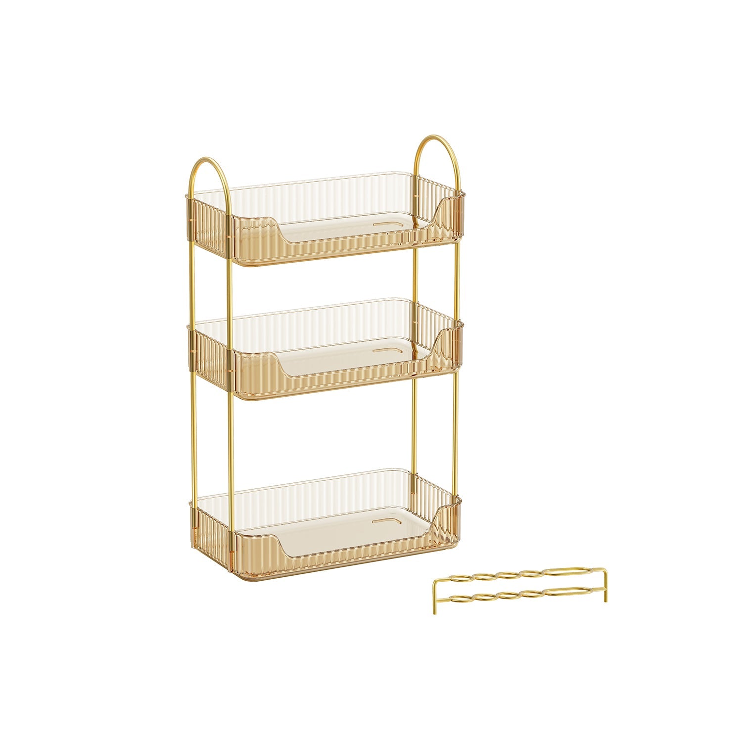 3-Tier Makeup Organiser – Metal – Champagne Gold – Customisable Design