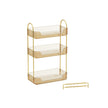 3-Tier Makeup Organiser – Metal – Champagne Gold – Customisable Design
