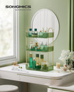 3-Tier Makeup Organiser – Plastic – Pale Green – Customisable Skincare and Jewellery Storage