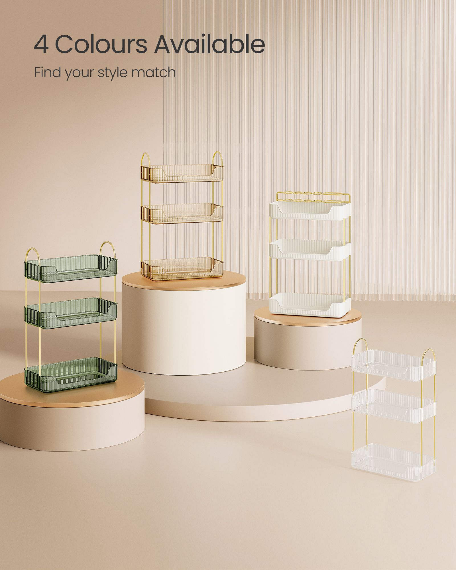3-Tier Rectangular Makeup Organiser – Acrylic – Transparent – Customisable