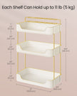 3-Tier Rectangular Makeup Organiser – Acrylic – Cloud White – Customisable Skincare and Jewellery Holder