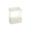 Makeup Organiser – Acrylic – Cloud White – 4 Layers with Dividers and Anti-Slip Design