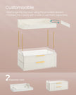 Makeup Organiser – Acrylic – Cloud White – 4 Layers with Dividers and Anti-Slip Design