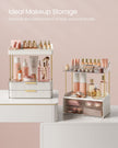 Makeup Organiser – Acrylic – Cloud White – 4 Layers with Dividers and Anti-Slip Design