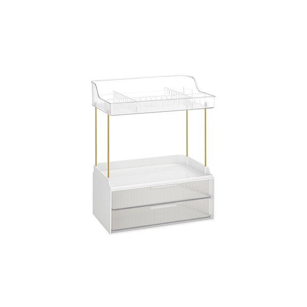4-Layer Makeup Organiser – Plastic – Cloud White – Anti-Slip Design