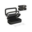 Makeup Bag – Fabric – Ink Black – Portable with Separate Brush Bag Pouch