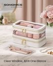 Makeup Bag – Fabric – Cloud White – Includes Separate Brush Pouch