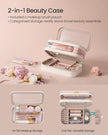 Makeup Bag – Fabric – Cloud White – Includes Separate Brush Pouch