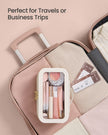 Makeup Bag – Fabric – Cloud White – Includes Separate Brush Pouch