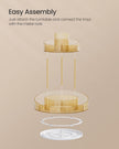 Round Rotating Makeup Organiser – Metal – Champagne Gold – 2-Tier with Extra Top Tray