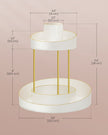 2-Tier Round Rotating Makeup Organiser – Plastic – White and Champagne Gold – Customisable with Extra Top Tray