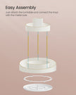 2-Tier Round Rotating Makeup Organiser – Plastic – White and Champagne Gold – Customisable with Extra Top Tray