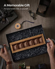 Watch Box – Solid Wood – Rustic Walnut – 6 Slots with Glass Lid and Removable Pillows