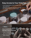 2-Tier Watch Box – Solid Wood – Natural Finish – 7 Pillars with Drawer and Velvet Lining