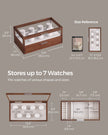 2-Tier Watch Box – Solid Wood – Natural Finish – 7 Pillars with Drawer and Velvet Lining