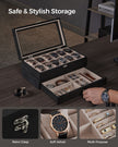 Watch Box – Wood – Wood Finish – 2-Tier with Glass Lid and 12 Slots
