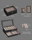 Watch Box – Wood – Wood Finish – 2-Tier with Glass Lid and 12 Slots