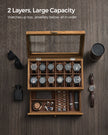 Watch Box – Wood – Multi-Color – 12 Slots with Large Glass Lid and Velvet Lining
