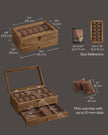 Watch Box – Wood – Multi-Color – 12 Slots with Large Glass Lid and Velvet Lining