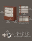 Watch Display Box – Solid Wood Veneer – Coffee Brown – 12-Slot Vertical Storage with Window