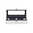 Wooden Watch Box – Elegant Finish – White – 5 Slots with Glass Lid and Velvet Lining