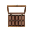 Watch Box – Solid Wood – Rustic Walnut – 10 Slots with Glass Lid and Removable Pillows