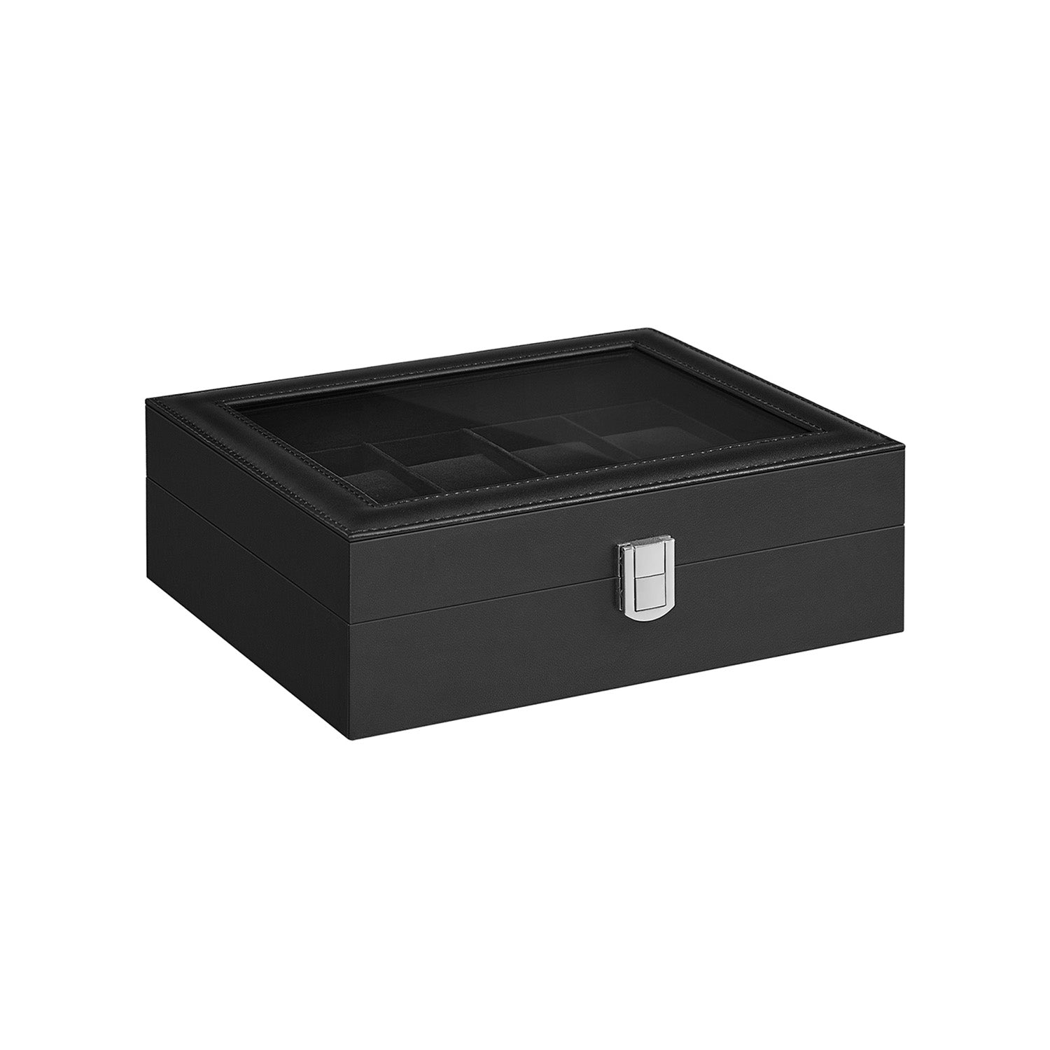 Watch Box – Glass – Multiple Colors – Lockable 10-Slot Display Case